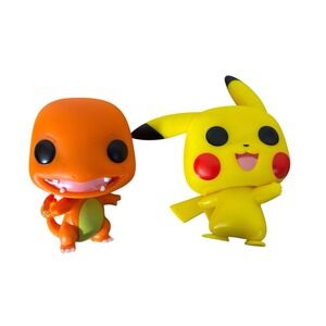 Pikachu #553 Diamond GameStop Exclusive Pokemon‎ Funko POP!  Charmander #455 OOB